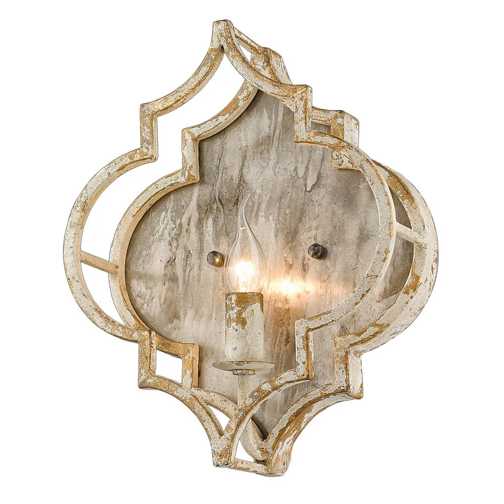 Golden Lighting 0872-WSC AI Ravina Wall Sconce in Antique Ivory